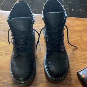 Matte black doc martens